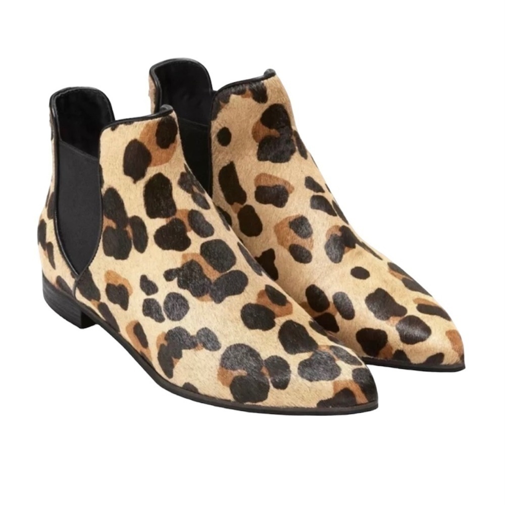 COLE Haan Grand OS Ankle Bootie Jaguar Leopard Print Calf Hair Pointed Toe Sz 6